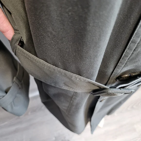 ❤️ VTG London Fog 40R Grey & Burgundy Trench Coat - Picture 5 of 15